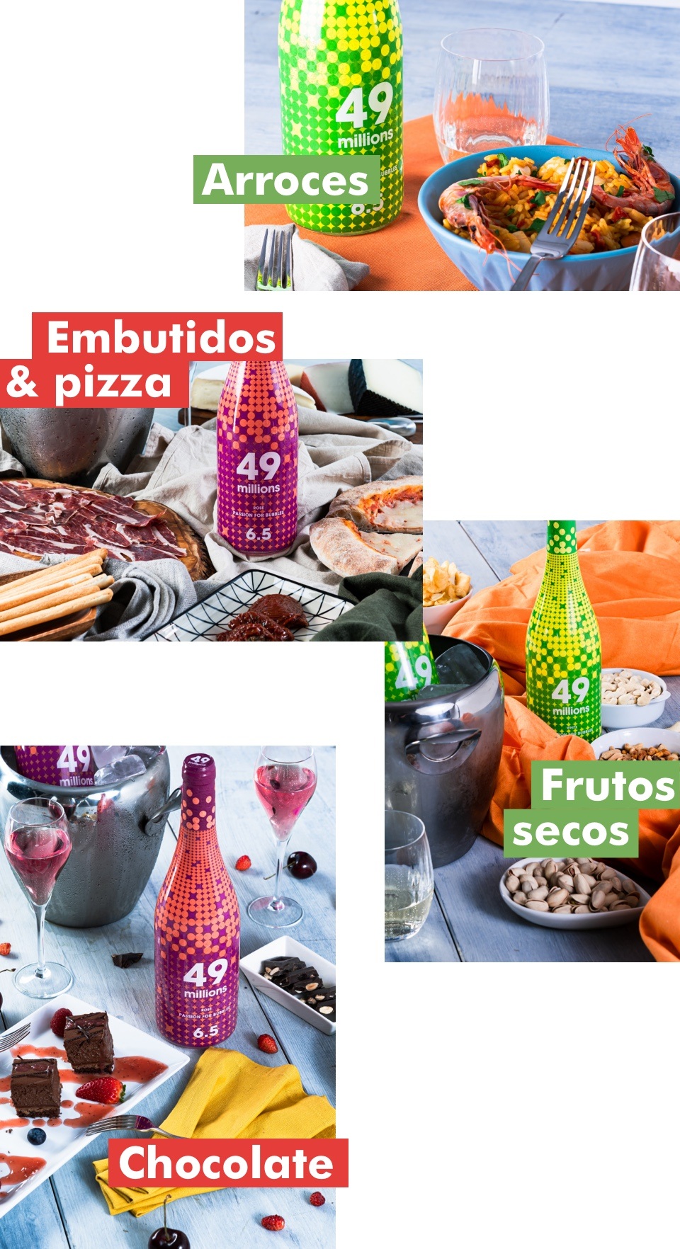 Embutidos & pizza, Frutos secos, Arroces